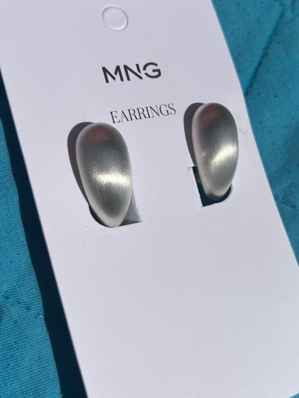 Mango Sculpted Silver Dome Clip On Earrings